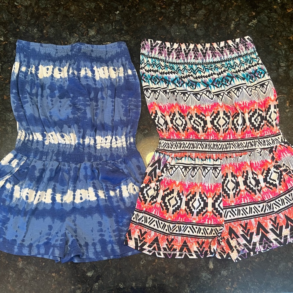 Woman’s Feathers Sleeveless Shorts Rompers